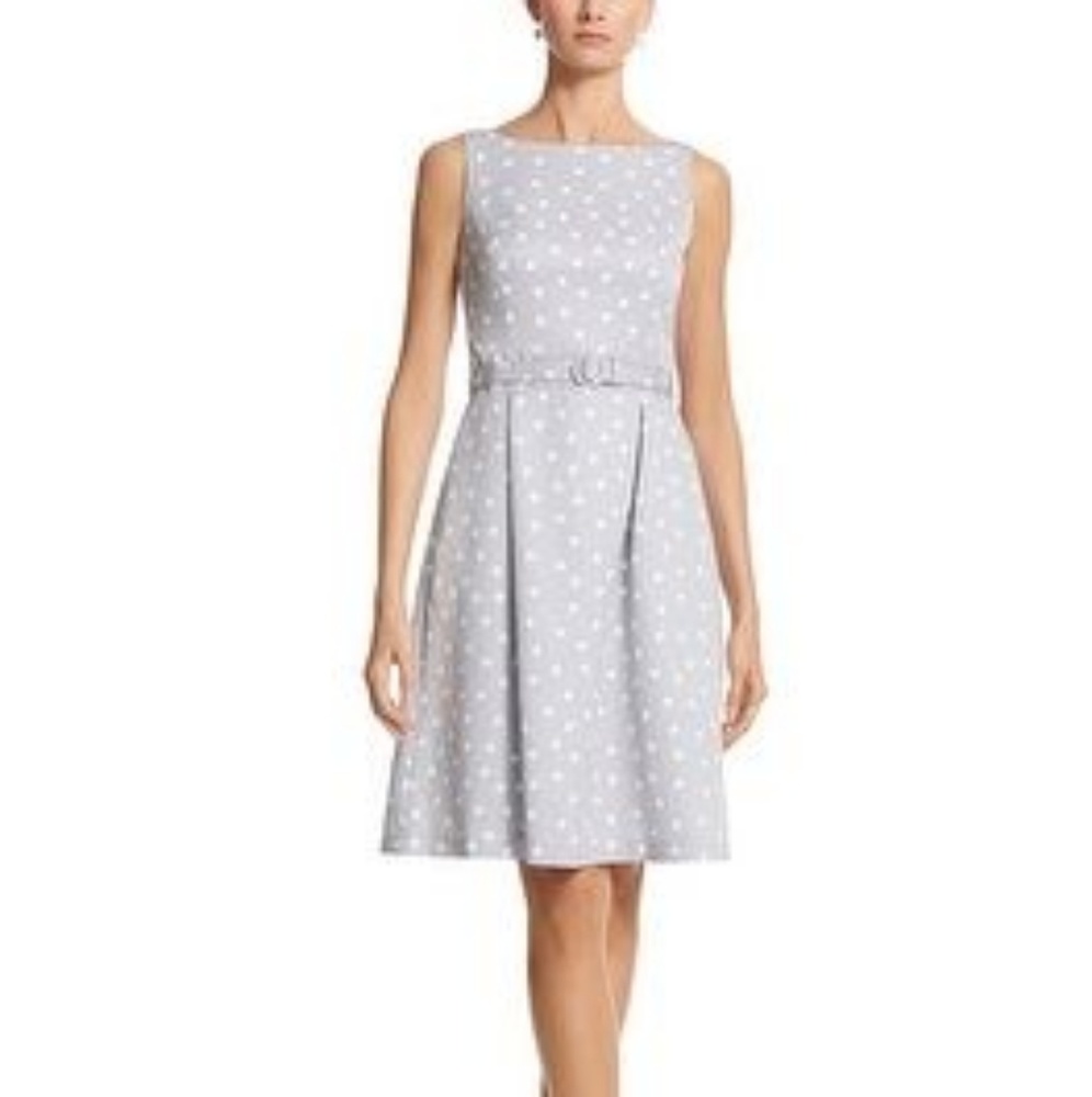 WHBM Grey Polka Dot Dress - Size 2 NWT